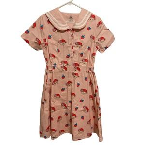 Disney Shellie May Pink Strawberry Dress with Pink Slip Underneath